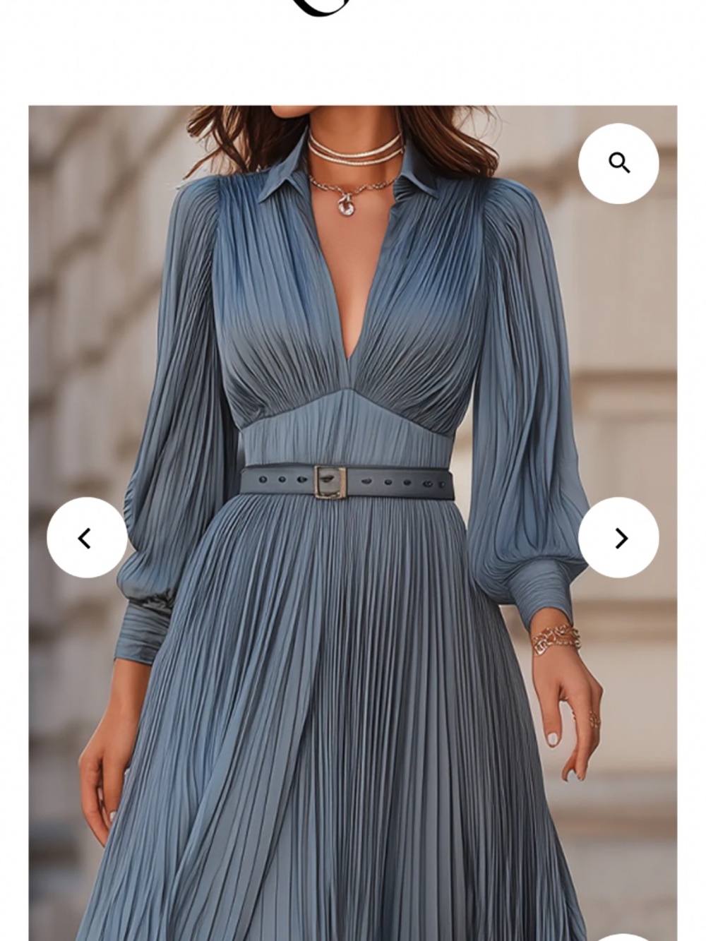 Mooyius Formal slate blue pleated formal maxi dress